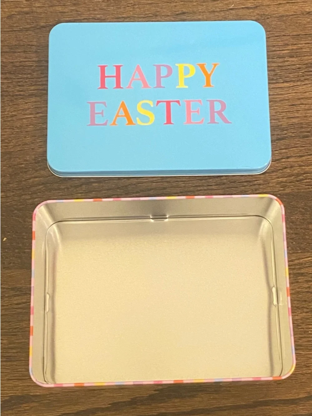 Makery Pastel Plaid Happy Easter Metal Tin